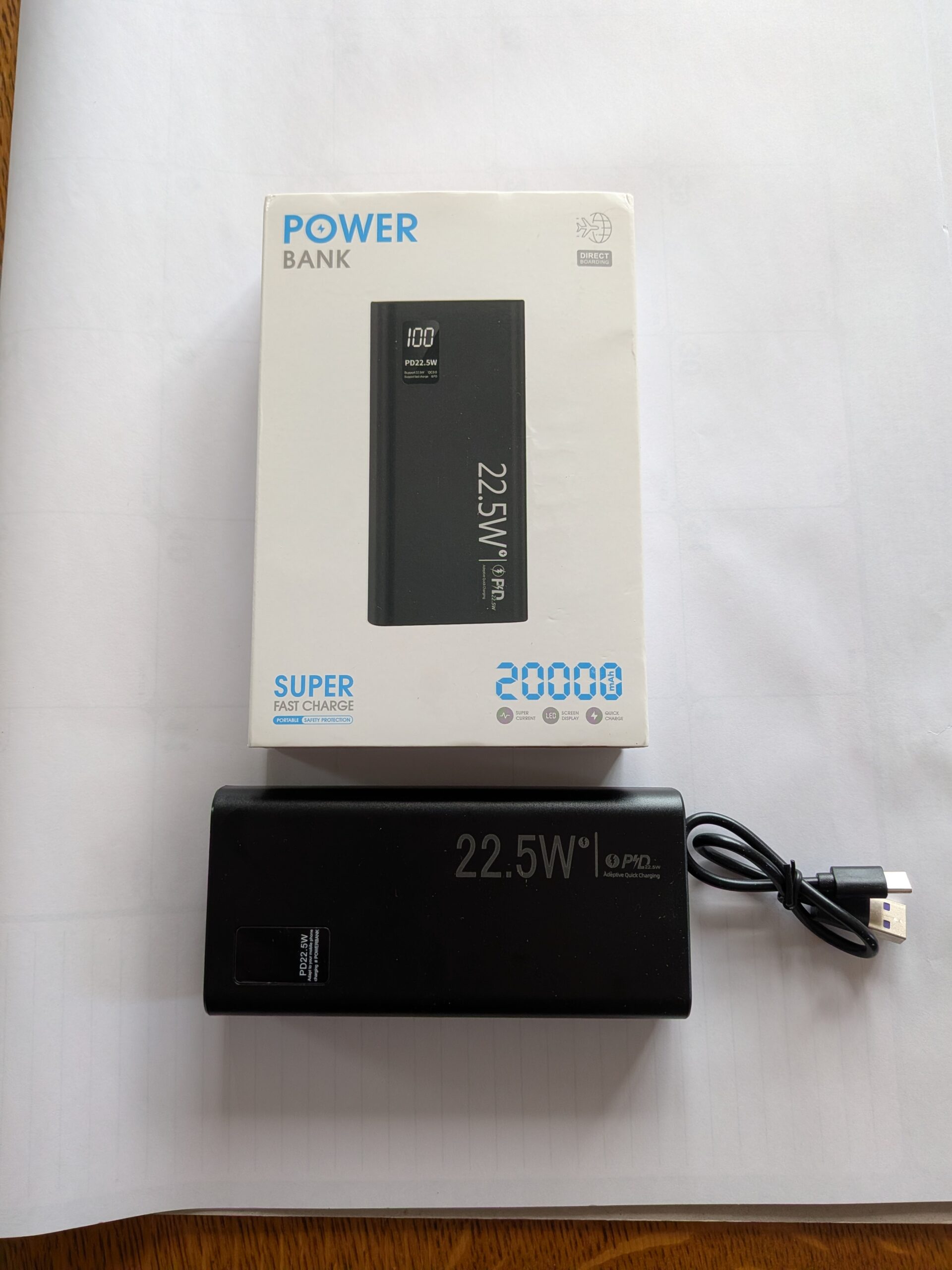 20000mAh Battery power bank for cell phones, laptops, etc
